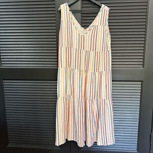 Marine Layer Corinne Maxi Dress in Multi Stripe Size XL